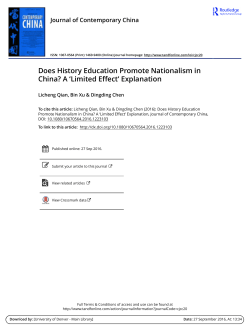 Does History Education Promote Nationalism in China? A `Limited