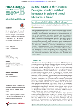 Mammal survival at the Cretaceous