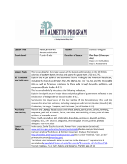 Lesson Topic This lesson teaches the major causes of the American