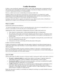 Conflict Resolution Skills