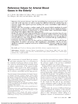 Reference Values for Arterial Blood Gases in the