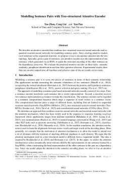 Modelling Sentence Pairs with Tree
