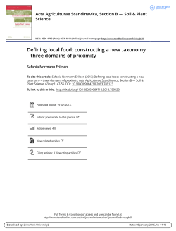 Defining local food: constructing a new taxonomy &ndash; three domains of