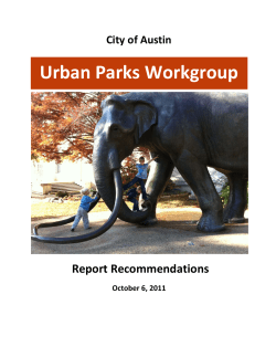 Urban Parks Workgroup - Central Austin Community Development