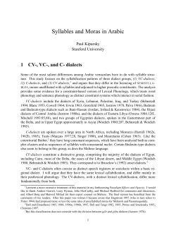 Syllables and Moras in Arabic