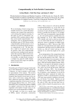 Compositionality in Verb-Particle Constructions