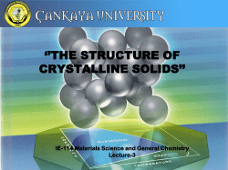 3. The Structure of Crystalline Solids