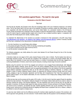 EU`s sanctions against Russia &ndash; The need for clear goals