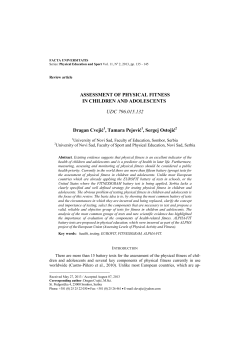 ASSESSMENT OF PHYSICAL FITNESS IN