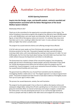Read ACOSS CEO Cassandra Goldie`s opening statement to the