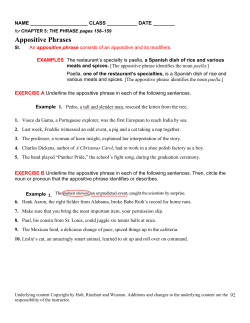Appositive Phrases