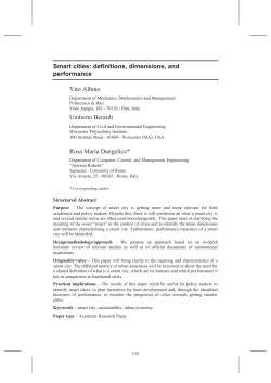 Smart cities: definitions, dimensions, and performance Vito Albino