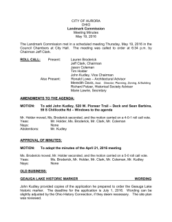 Minutes - Aurora, OH