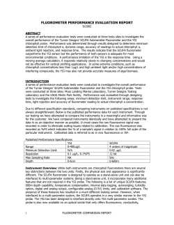 fluorometer performance evaluation report