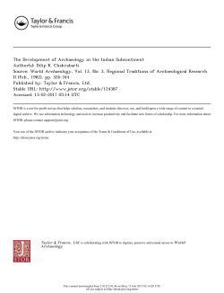 The Development of Archaeology in the Indian Subcontinent