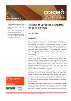 Preview of European standards for solid biofuels