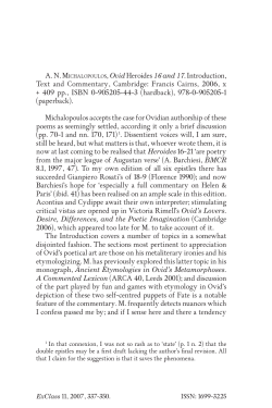 AN MichAlopoulos, Ovid Heroides 16 and 17. Introduction
