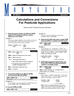 Calculations and Coversions for Pesticide Applications