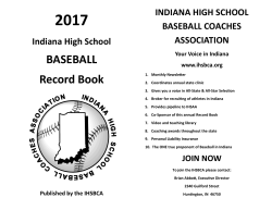 IHSBCA Record Book 2017 - Indiana High School Baseball