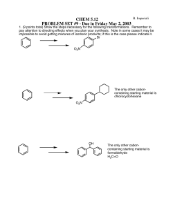 CHEM 5.12 PROBLEM SET #9 - Due in Friday May 2, 2003