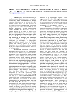 ANOMALIES OF THE MOON`S THERMAL EMISSION IN THE IR