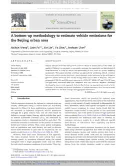 A bottom-up methodology to estimate vehicle emissions for the