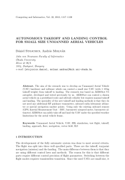 AUTONOMOUS TAKEOFF AND LANDING CONTROL FOR SMALL