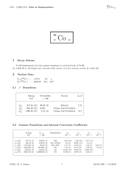 60 27 Co 33 1 Decay Scheme 2 Nuclear Data 2.1 β− Transitions 2.2