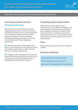 Classroom-Based Assessment The Collection of the Student`s Texts