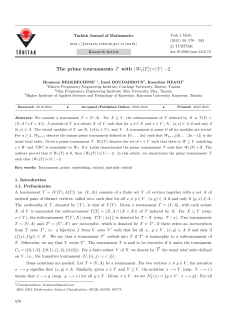 The prime tournaments T with |W5(T)|=|T | &minus; 2