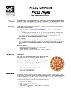 Pizza Night - The Math Forum @ Drexel