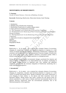 Monitoring of Biodiversity