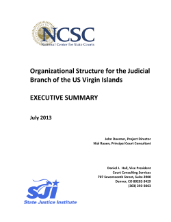 Organizational Structure for the Judicial Branch of the US Virgin