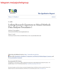 Linking Research Questions to Mixed Methods Data