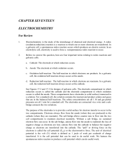 CHAPTER SEVENTEEN ELECTROCHEMISTRY