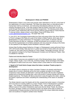 1 Shakespeare`s Globe and FRANCE Shakespeare`s Globe is one