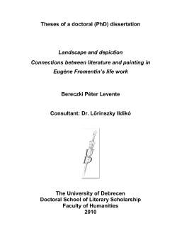 Theses of a doctoral (PhD) dissertation Landscape and