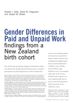 Gender differences in paid and unpaid work: findings from a