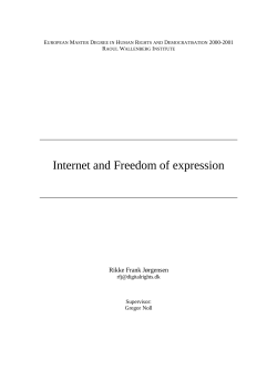 Outline for thesis on "Internet and freedom of expression"