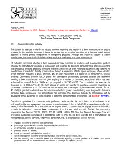 On-Premise Consumer Taste Comparison