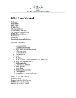 BALL Owner`s Manual