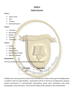 GRADE 6 English Literature Term 1 &bull; Oliver Twist &bull; Plot &bull; Themes