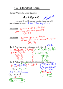 6.4 Standard Form Ax + By = C