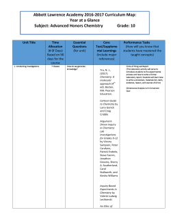 Abbott Lawrence Academy 2016-2017 Curriculum Map: Year at a