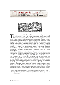The importance of the Jesuit Relations in recreating the history of