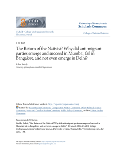The Return of the Nativist? - ScholarlyCommons