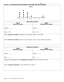 Data With Outliers, In Class 4/18, Due 4/19