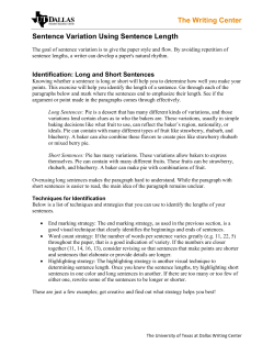 Sentence Variation with Sentence Length