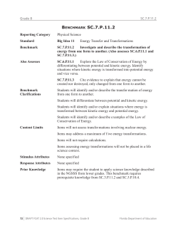 FCAT 2.0 Science Test Item Specifications Grade 8