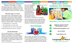 Hyde Park Center Academic Year Schedule About